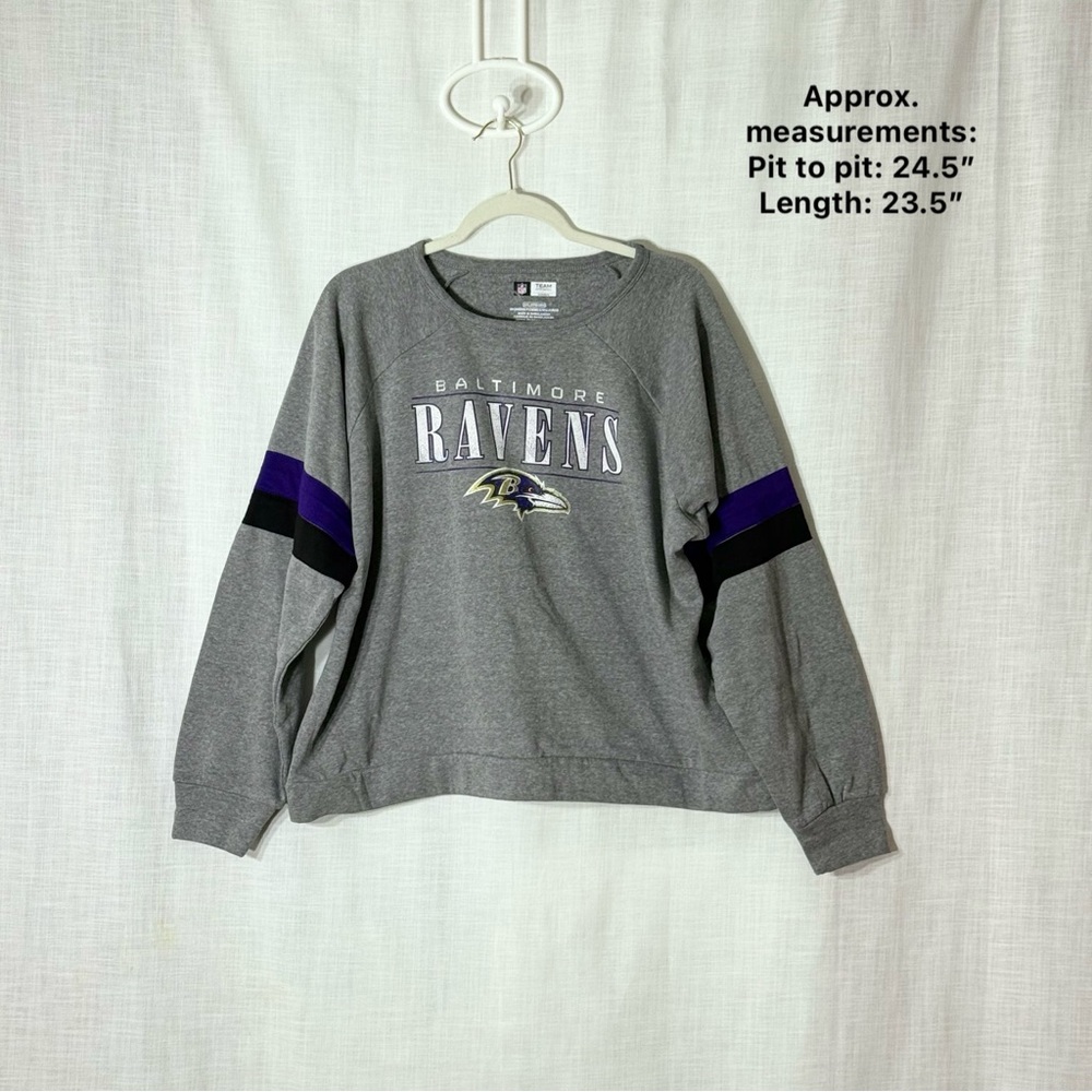 Baltimore Ravens Gray NFL Crewneck Sweatshirt Womens‎ 2XL